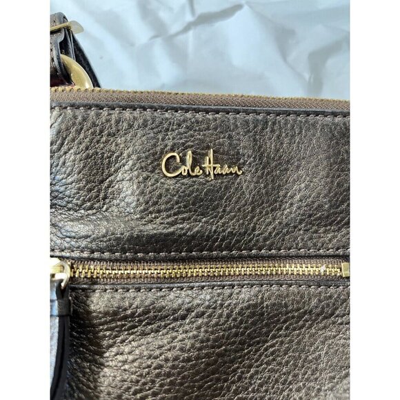 COLE HAAN Soft  LEATHER Crossbody Bag bronze - Picture 8 of 15